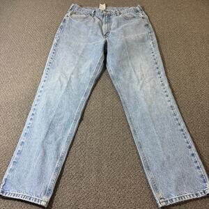 Carhartt B18 STW Jeans Mens 35x32 Blue Denim Traditional Fit Workwear